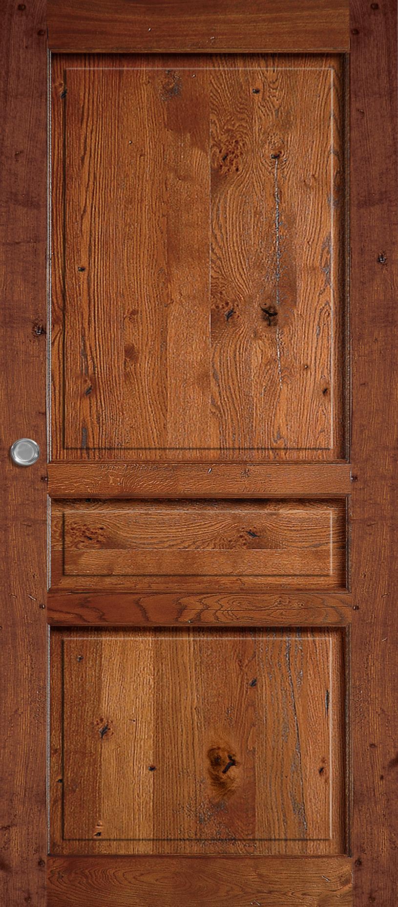 Porte Intérieure Bois Coulissante - Quercy - Chêne rustique antiquaire patiné