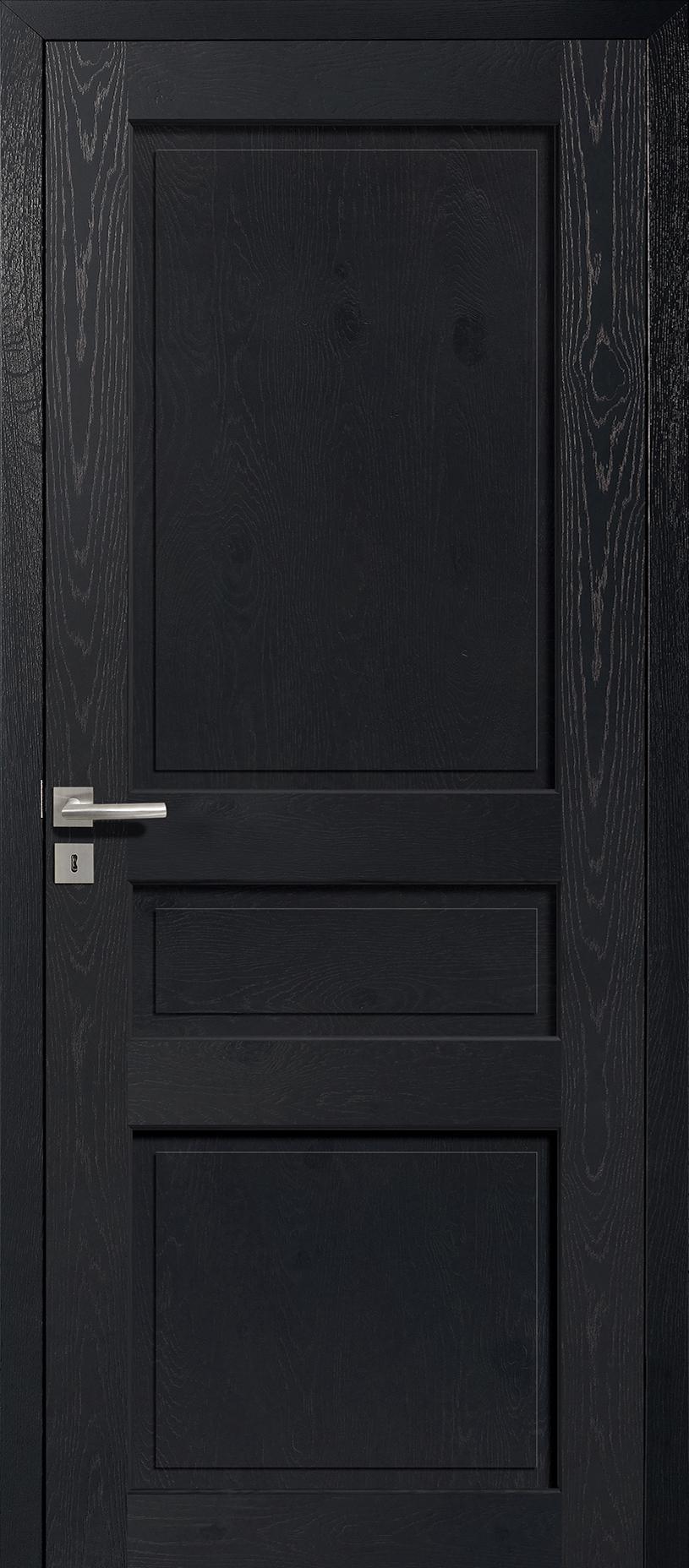 Porte Intérieur Bois - Quercy - Chêne rustique Anthracite sombre