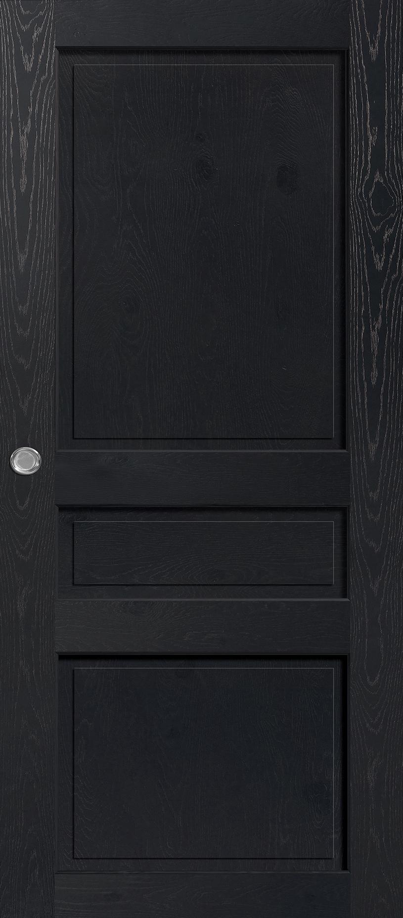 Porte Intérieure Bois Coulissante - Quercy - Chêne rustique Anthracite sombre