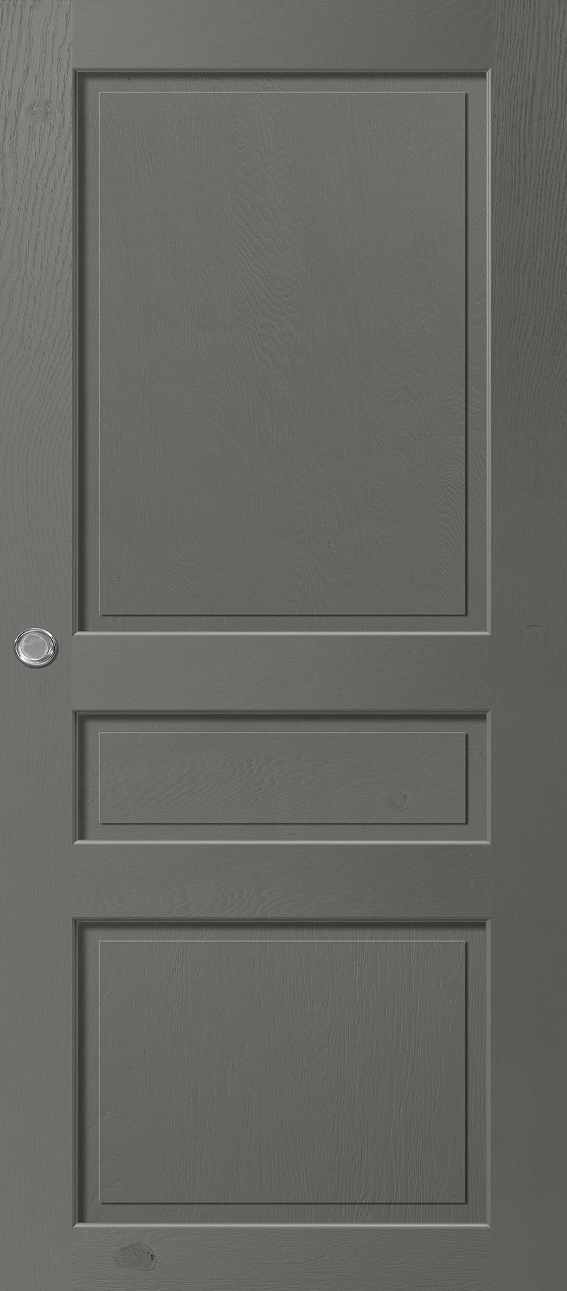 Porte Intérieure Bois Coulissante - Quercy - Chêne rustique Gris souris RAL 7005