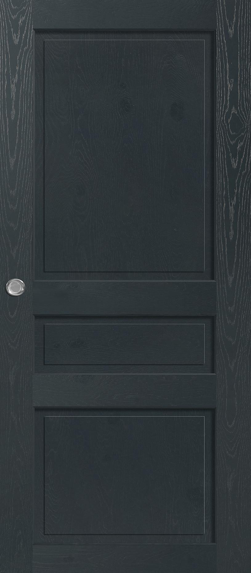 Porte Intérieure Bois Coulissante - Quercy -  Chêne rustique gris granit RAL 7016