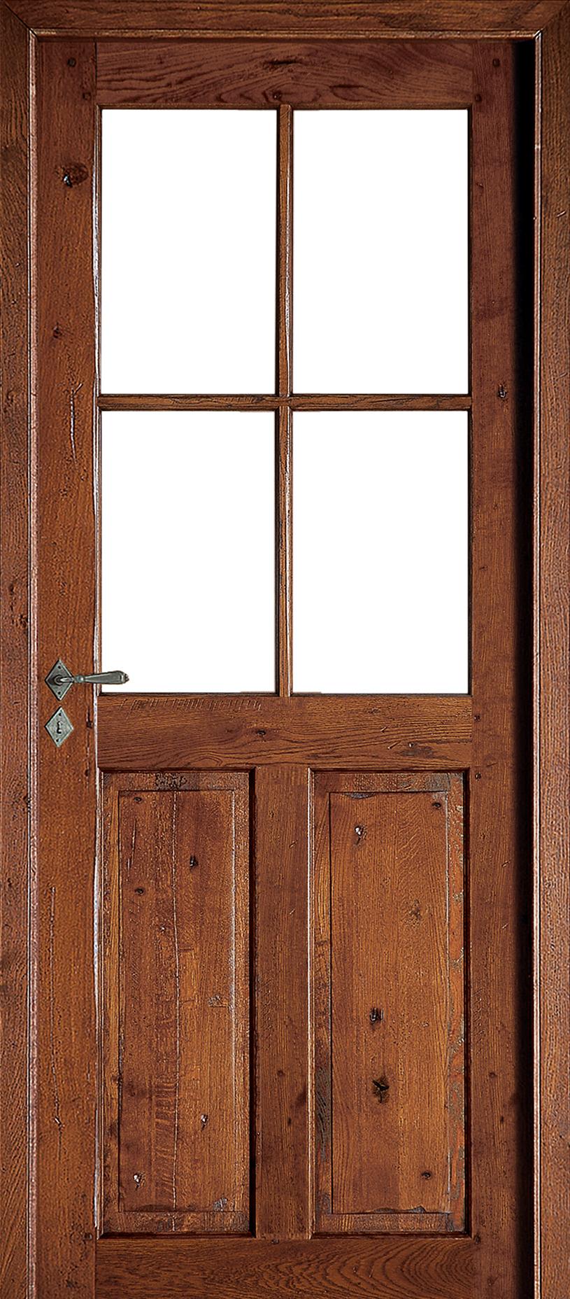 Porte Intérieure Bois Vitrée - Cévennes - Chêne rustique antiquaire patiné