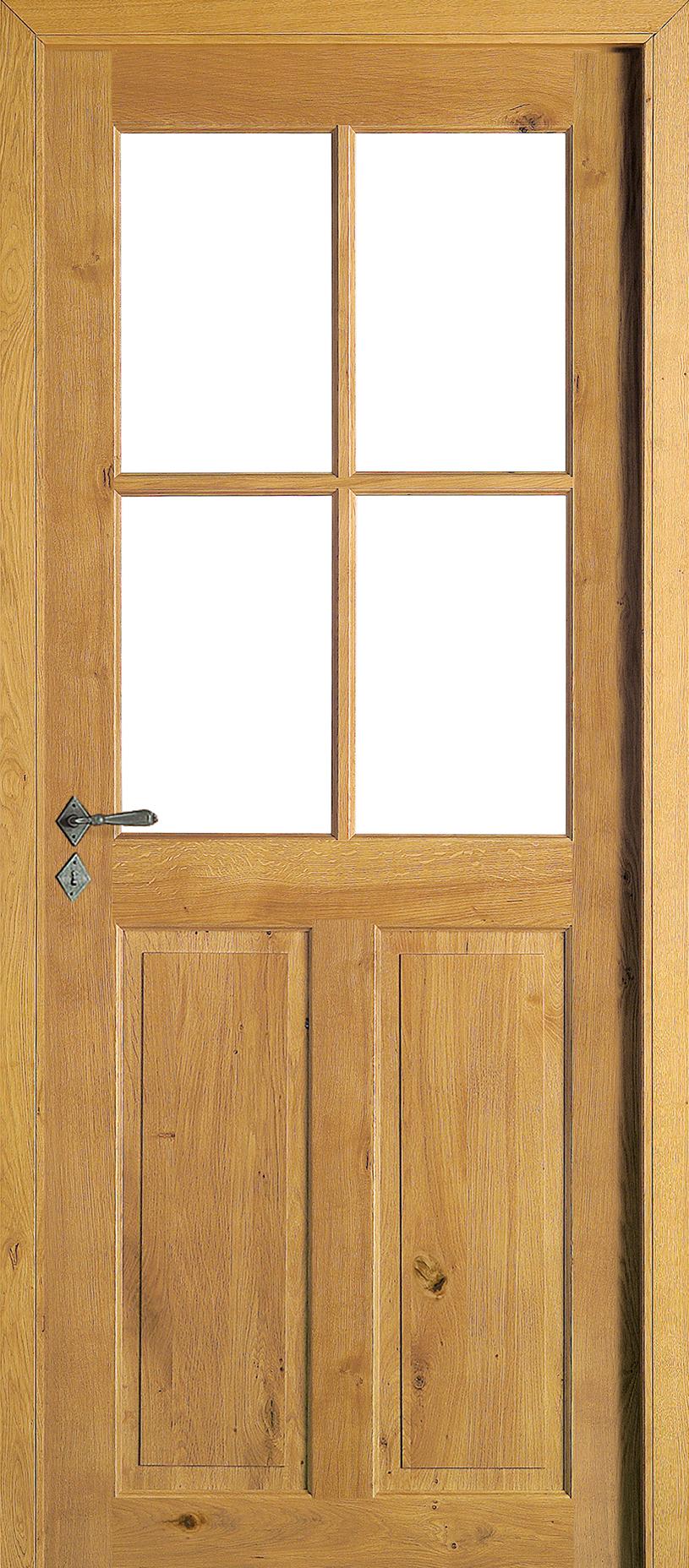 Porte Intérieure Bois Vitrée - Cévennes - Chêne clair rustique