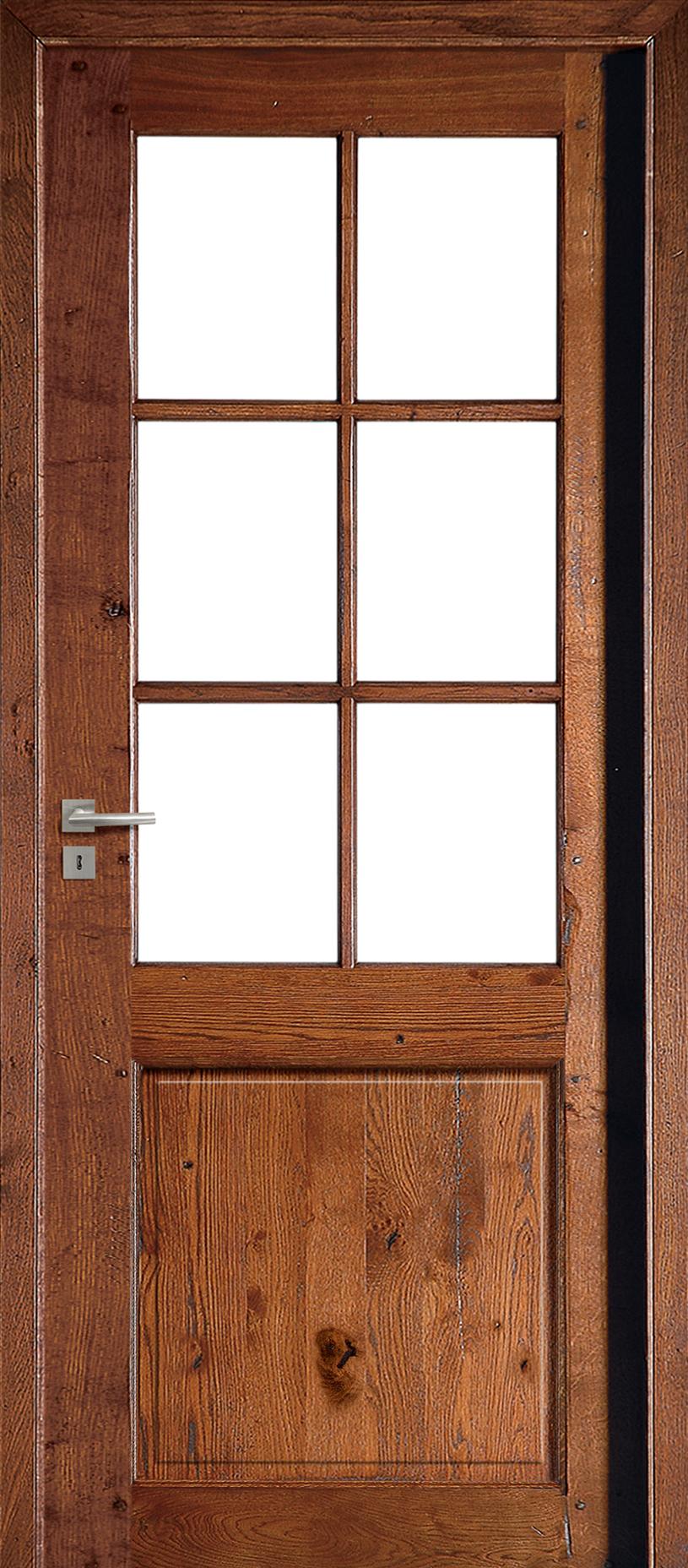 Porte Intérieure Bois Vitrée - Alsace - Chêne rustique antiquaire patiné