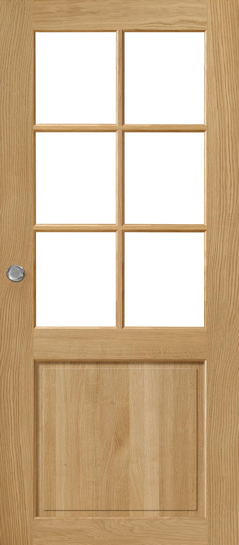 Porte Intérieure Bois Coulissante - Vitrage - Alsace - Chêne sélectionné naturel brossé