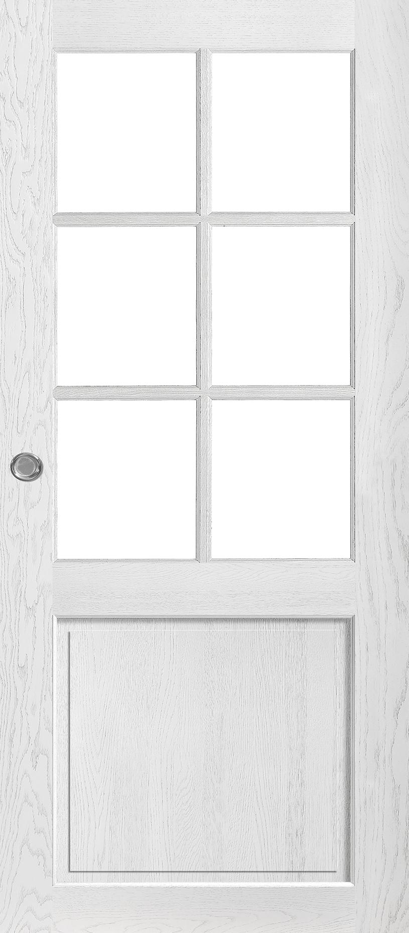 Porte Intérieure Bois Coulissante - Vitrage - Alsace - Chêne sélectionné blanc satin brossé