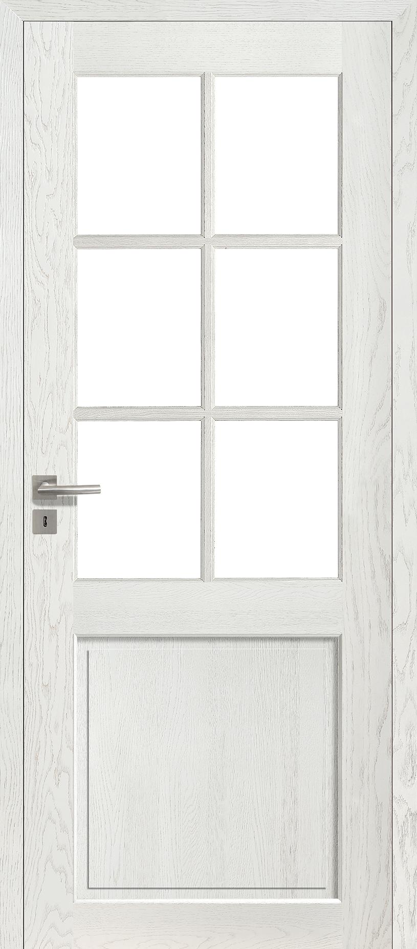 Porte Intérieure Bois Vitrée - Alsace - Chêne sélectionné blanc satin brossé