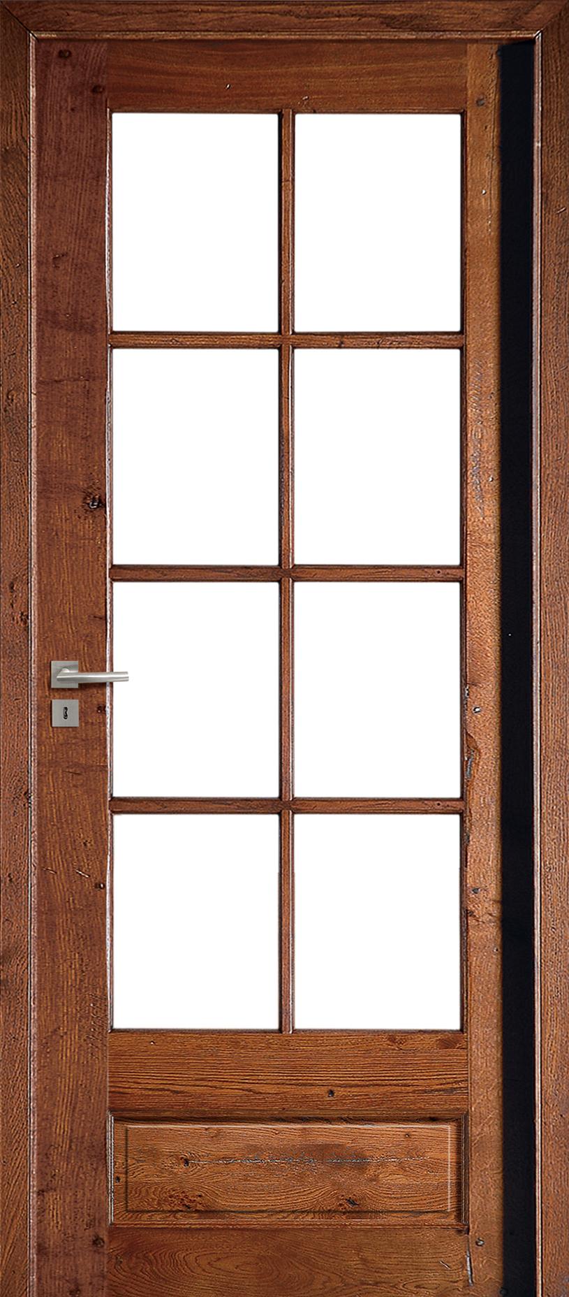 Porte Intérieure Bois Vitrée - Vosges - Chêne rustique antiquaire patiné