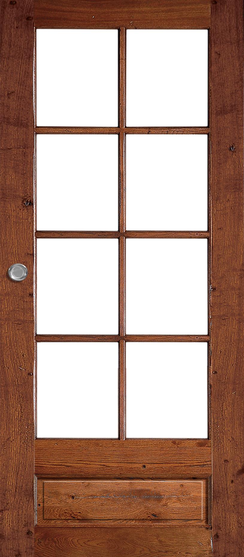 Porte Intérieure Bois Coulissante - Vitrage - Vosges - Chêne rustique antiquaire patiné