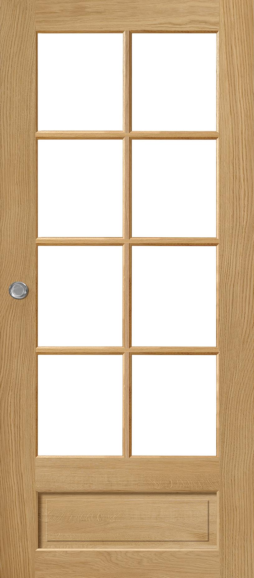 Porte Intérieure Bois Coulissante - Vitrage - Vosges - Chêne sélectionné naturel brossé