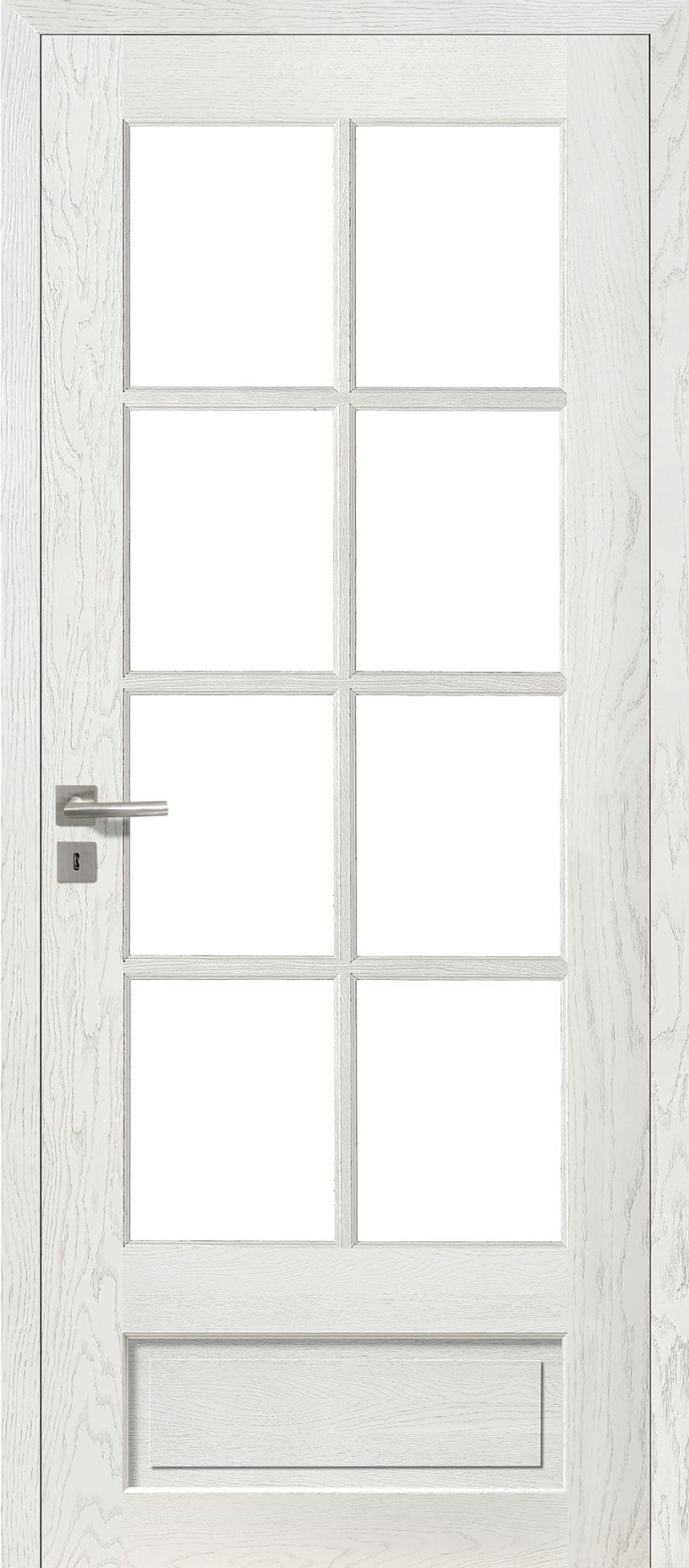 Porte Intérieure Bois Vitrée - Vosges - Chêne sélectionné blanc satin brossé