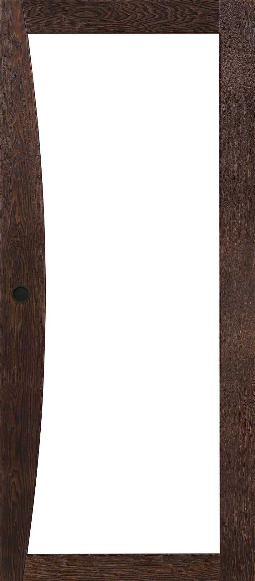 Porte coulissante bois vitrée Tramontane Design chêne selectionné brun mat brossé