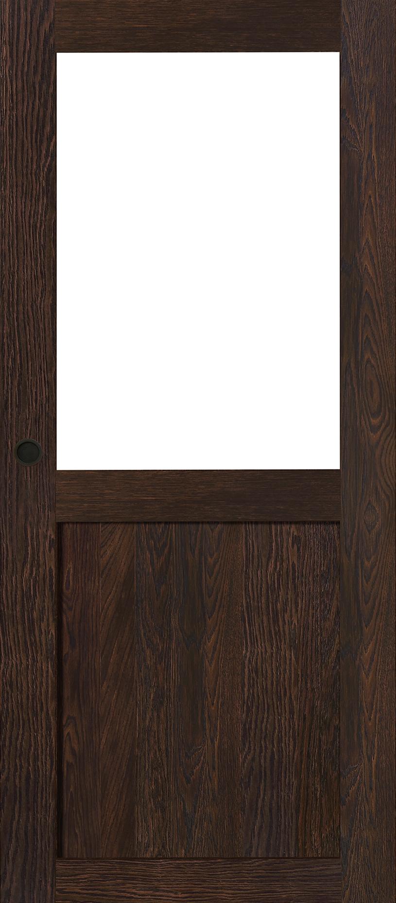 Porte Intérieure Bois Vitrée coulissante - Factory Chêne sélectionné brun mat