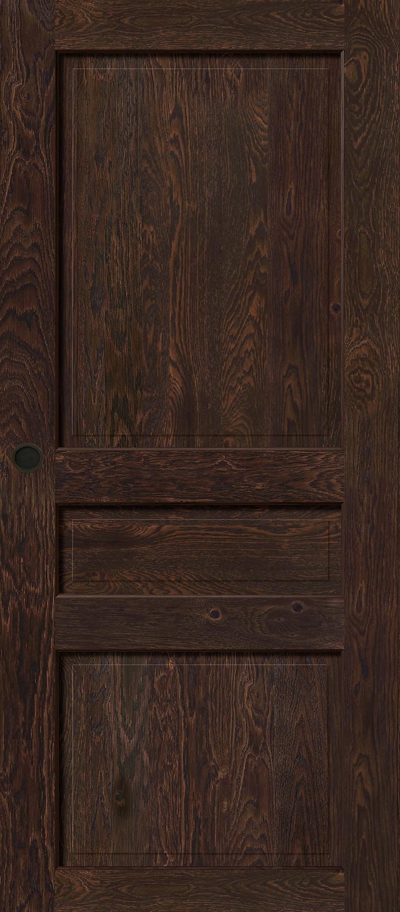 Porte Intérieur Bois - Quercy - chêne rustique brun mat