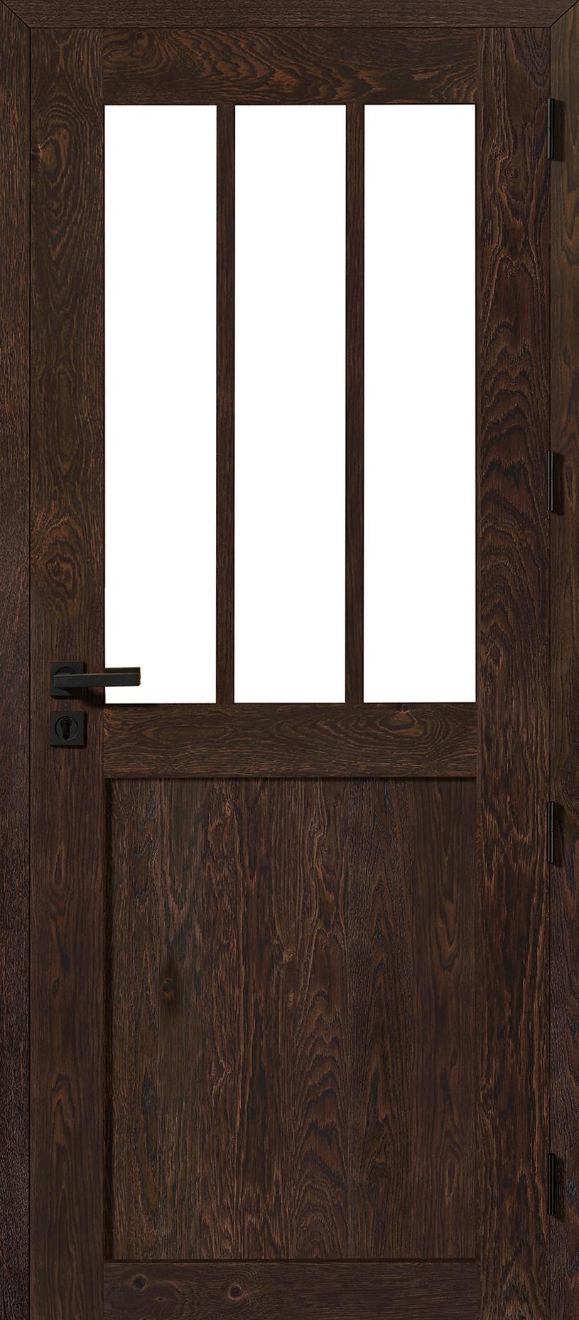 Porte intérieure bois vitrée - Atelier chêne rustique - brun mat
