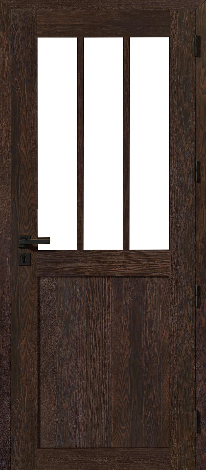Porte intérieure Bois vitrée Atelier-  chêne sélectionné - brun mat