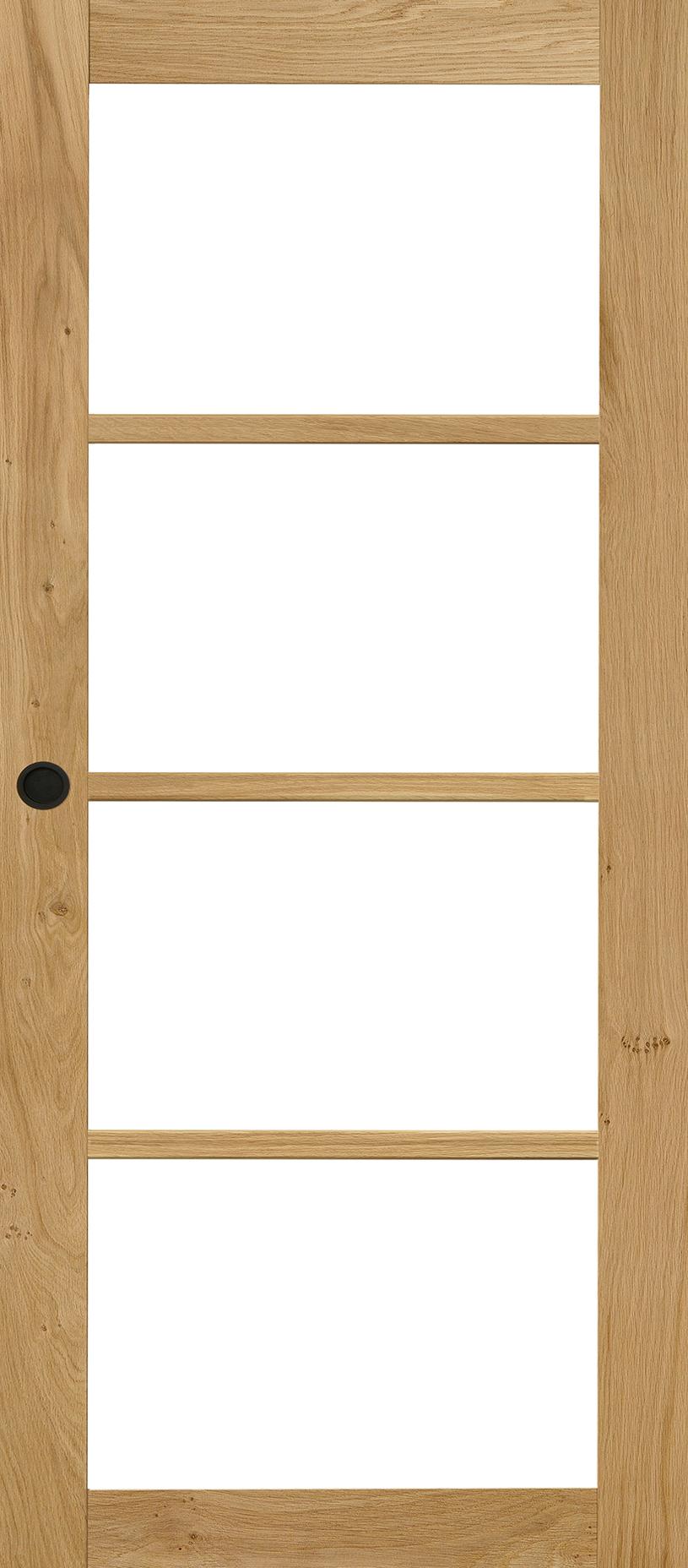 Porte Intérieure Bois Vitrée - Comète - Coulissante - Chêne rustique - Naturel brossé