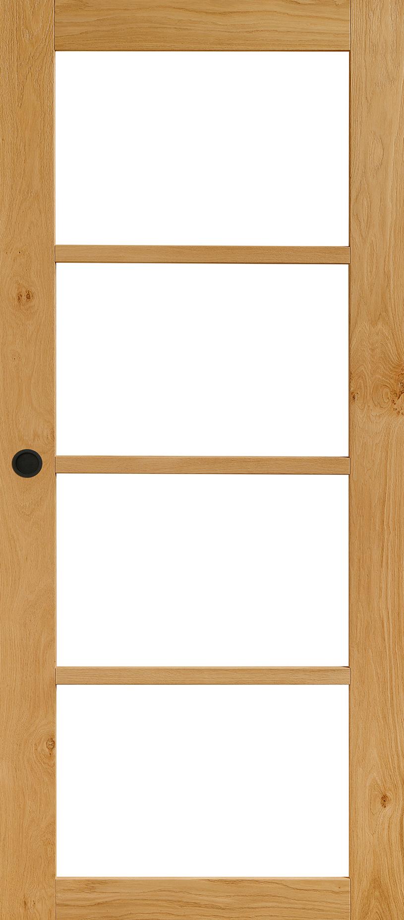 Porte Intérieure Bois Vitrée - Comète - Coulissante - Chêne rustique - clair