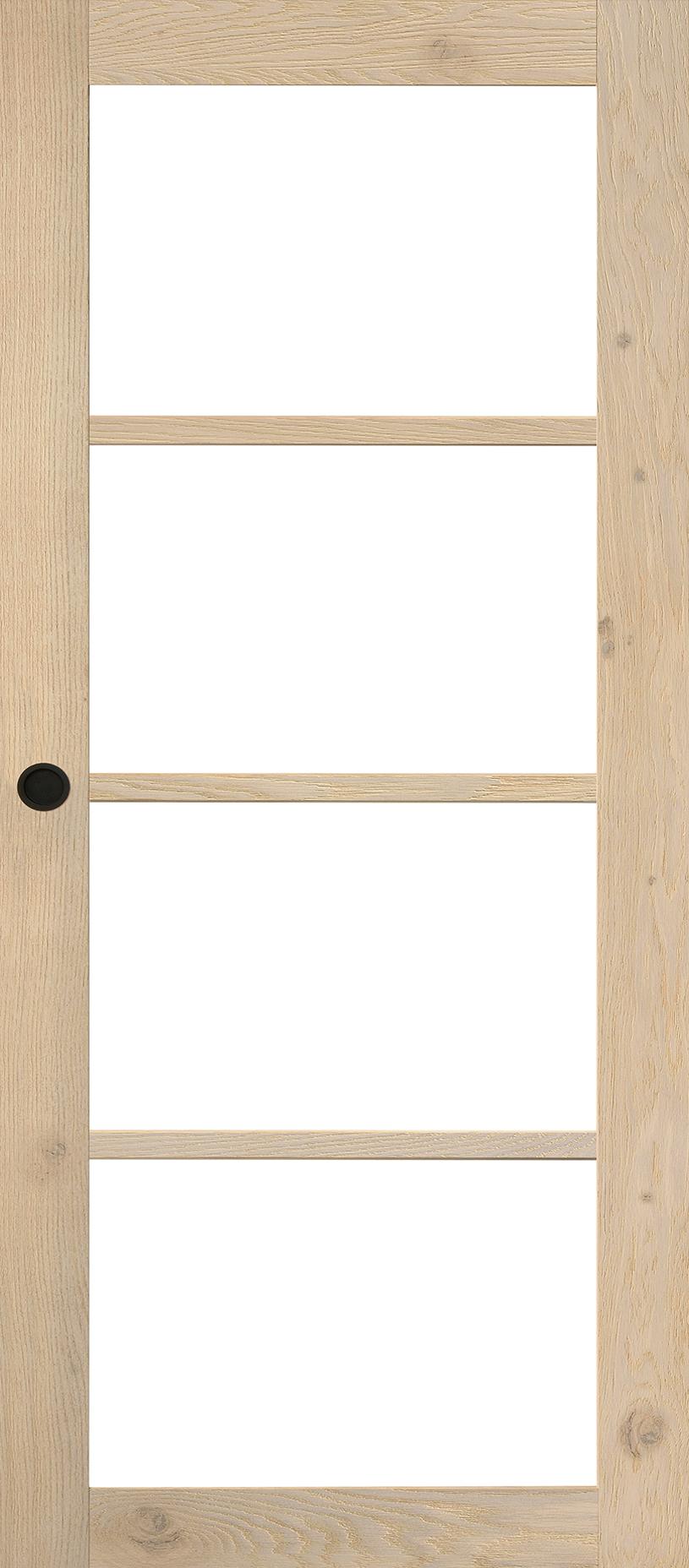 Porte Intérieure Bois Vitrée - Comète - Coulissante - Chêne rustique - blanchi