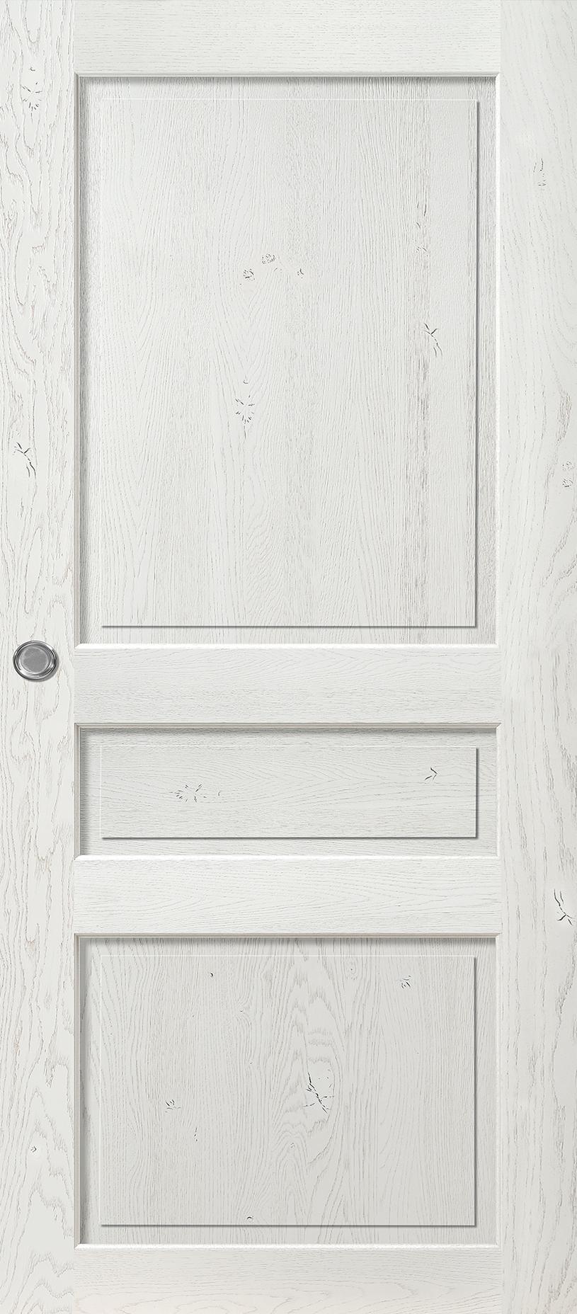 Porte Intérieur Bois - Quercy - coulissante -chêne rustique blanc satin