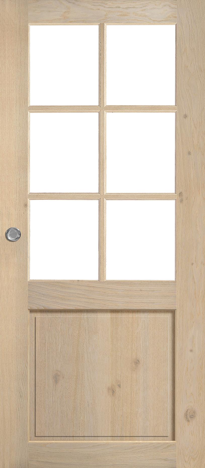 Porte intérieure coulissante Alsace - chêne rustique blanchi