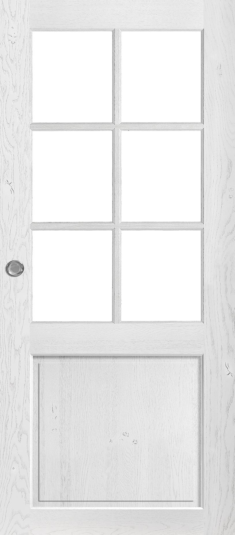 Porte intérieure coulissante Alsace - chêne rustique blanc satin