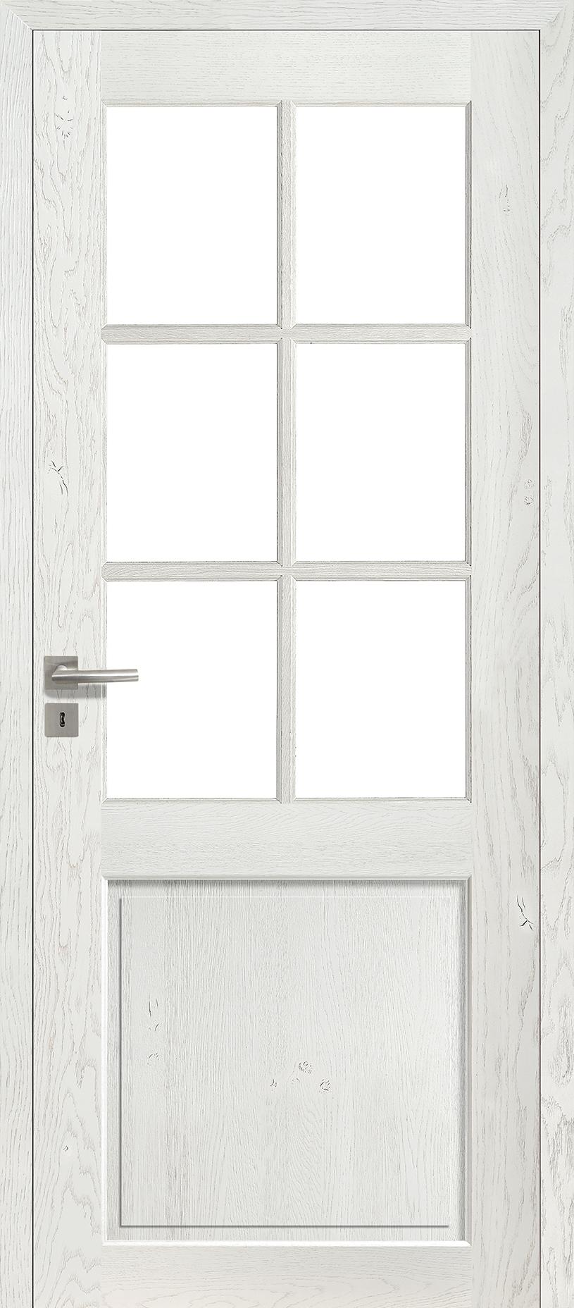 Porte Intérieure Bois Vitrée - Alsace - Chêne rustique blanc satin