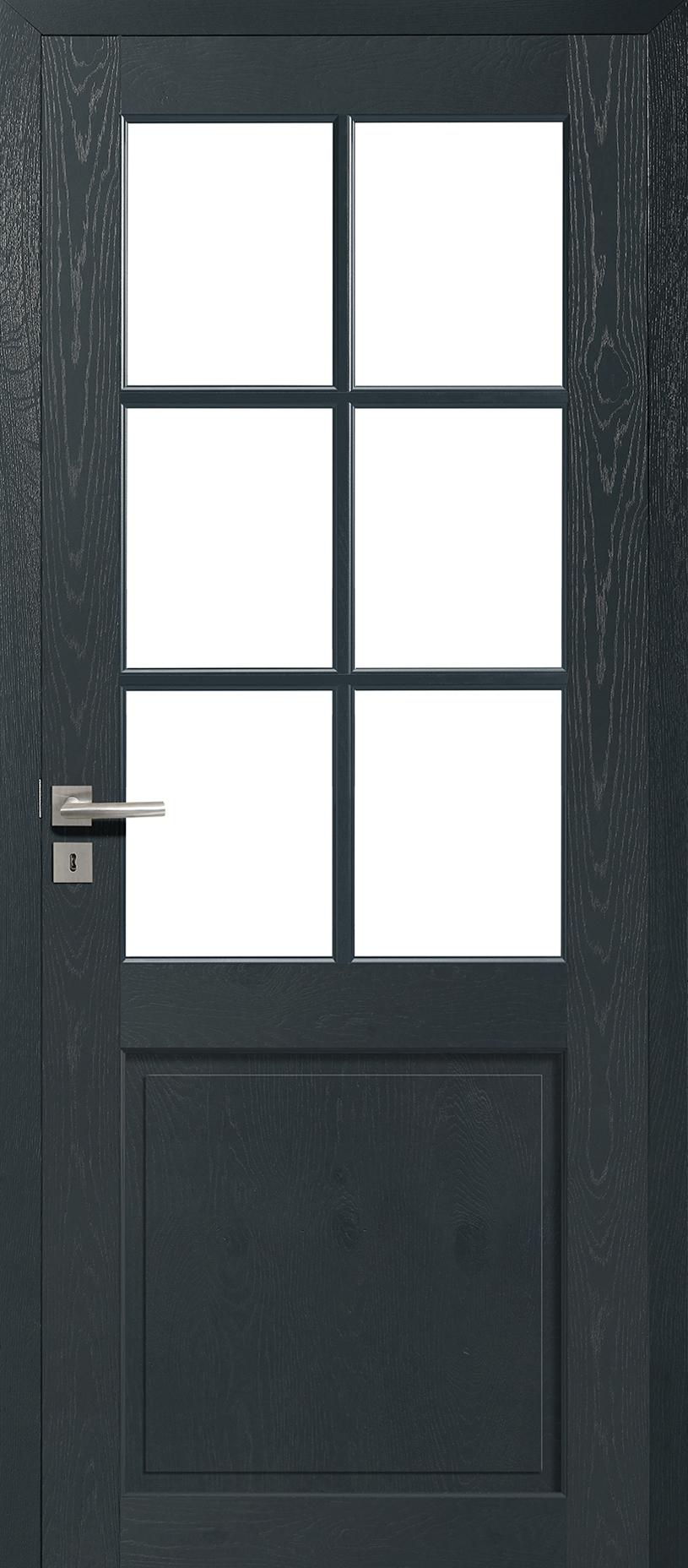 Porte Intérieure Bois Vitrée - Alsace - Chêne rustique gris granit