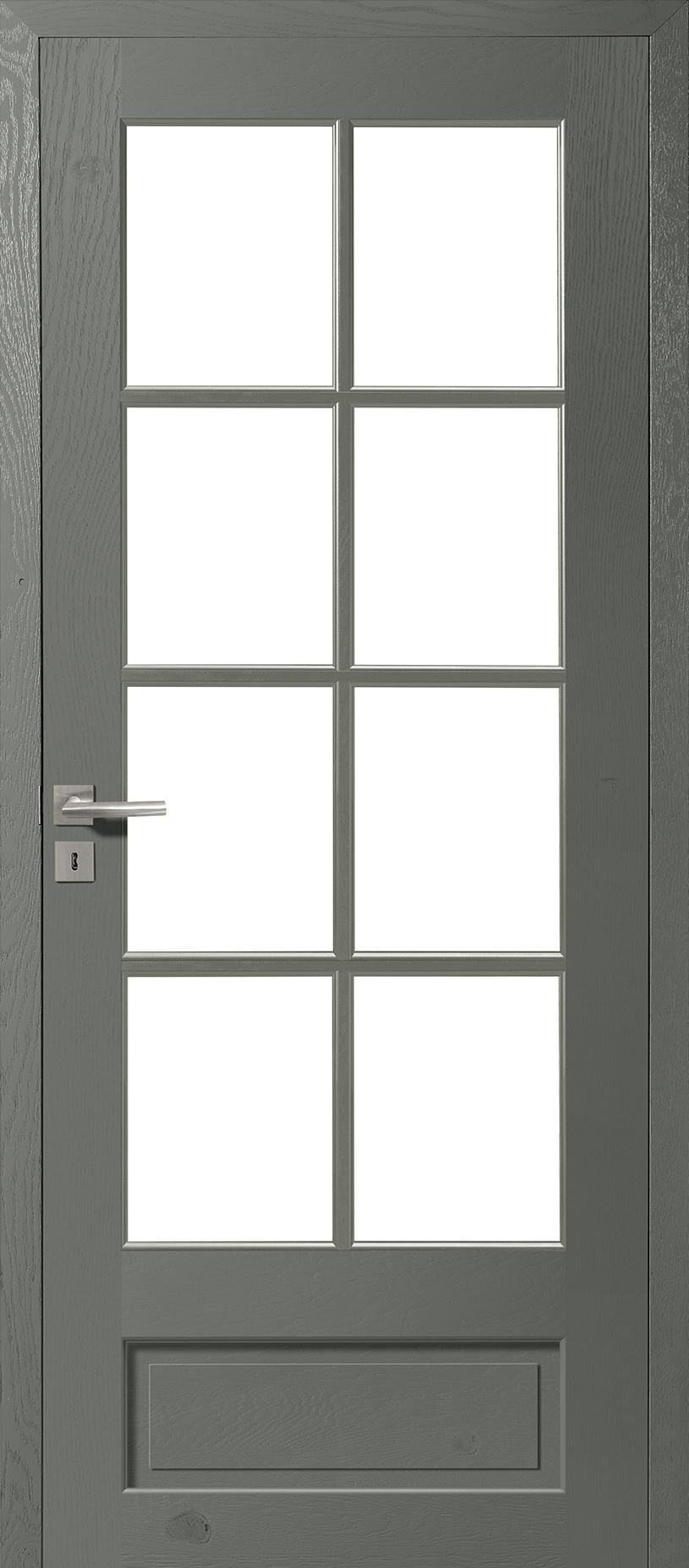 Porte Intérieure Bois Vitrée - Vosges - Chêne rustique gris souris