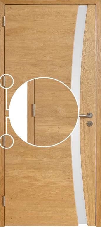 Type de charnière visible, ou paumelles visibles sur porte d'intérieur Rozière